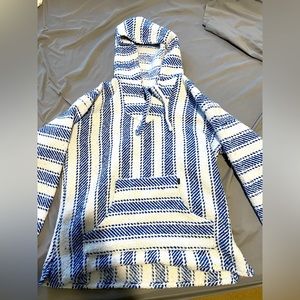 blue and white hoodie